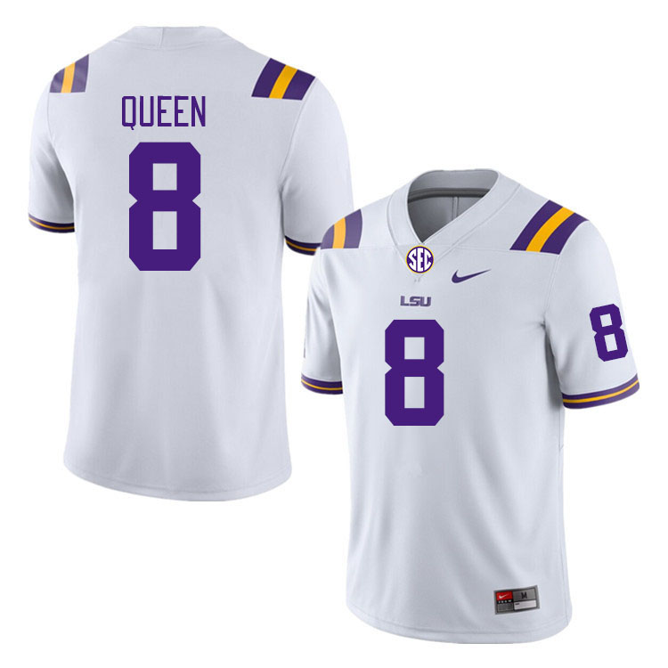 LSU Tigers #8 Patrick Queen College Football Jerseys Stitched Sale-White